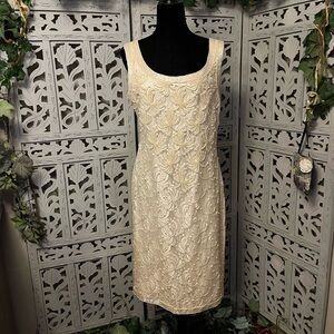 💘HOST PICK💘 SCALA INCREDIBLE IVORY CLASSY FULL BEADED SLEEVELESS FORMAL DRESS